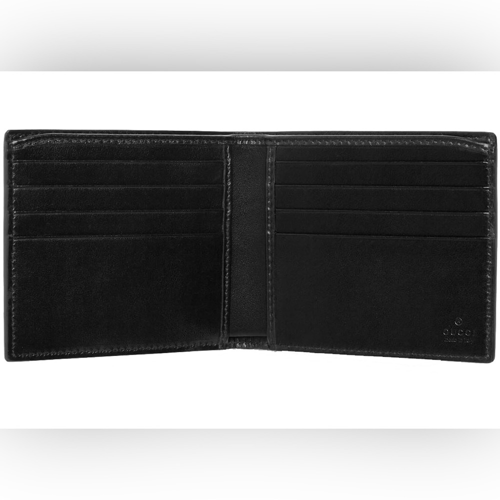 Gucci Black Leather Gold Embossed GG Logo Bifold Wallet. $460 - Picture 5 of 6